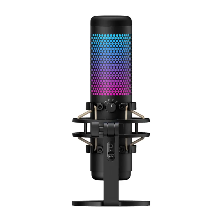 Micrófono HYPERX Alámbrico Quadcast S USB Iluminación RGB Negro