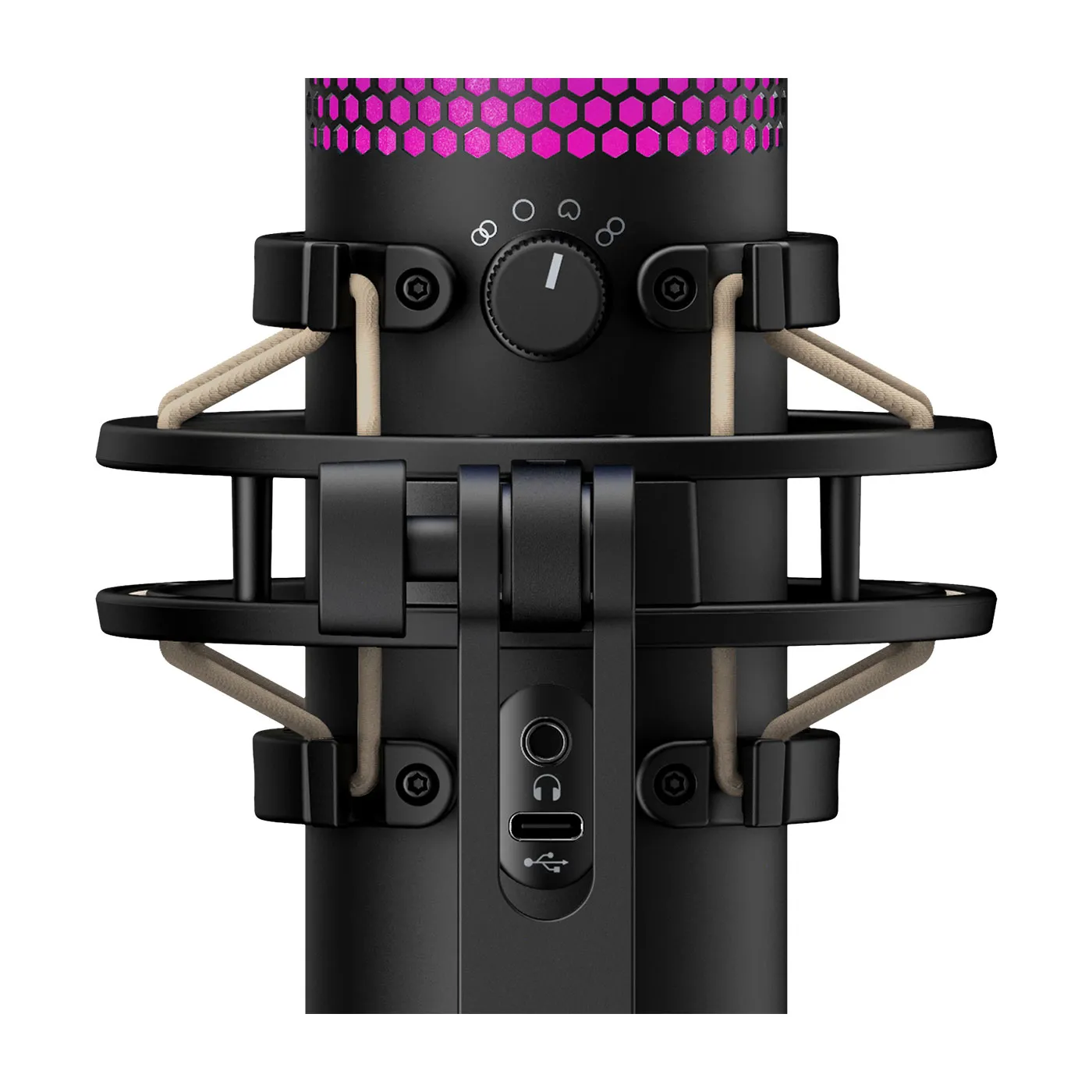 Micrófono HYPERX Alámbrico Quadcast S USB Iluminación RGB Negro
