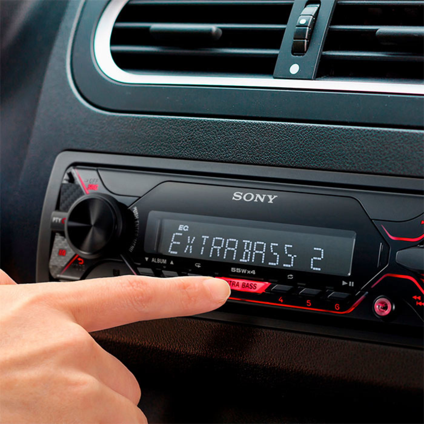 Radio Car Audio SONY 2 Din DSX-A110U Negro Rojo