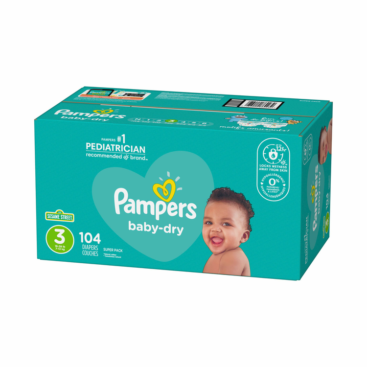 Pañal PAMPERS Baby Dry Etapa 3 x 104 Unidades