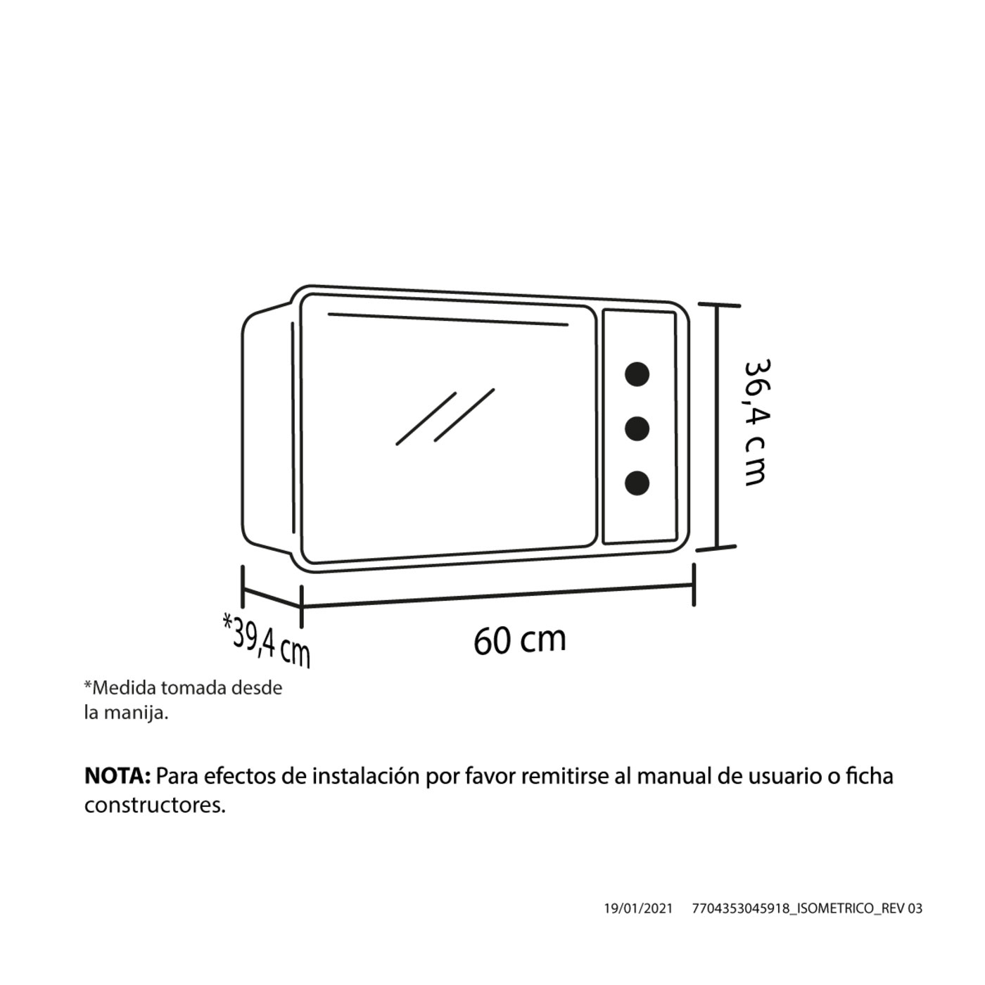 Horno de Empotrar HACEB 60cms Eléctrico ASF 60-36 120V Plateado Horno de Empotrar HACEB 60cms Eléctrico ASF 60-36 120V Plateado