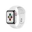 Apple Watch Series 5 + Cellular 40 mm Caja de Acero Inoxidable Plata, Correa Deportiva Blanca - 