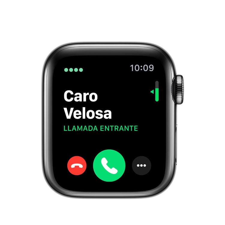 Apple Watch Series 5 + Cellular 40 mm Caja de Acero Inoxidable Negro Espacial, Correa Deportiva Negra