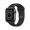 Apple Watch Series 6 + Cellular 44 mm Caja de Aluminio en Gris Espacial, Correa Deportiva Negra - 