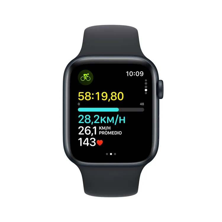 Apple Watch SE GPS de 44 mm Caja de Aluminio en Azul Medianoche, Correa Deportiva Azul Medianoche Talla S|M