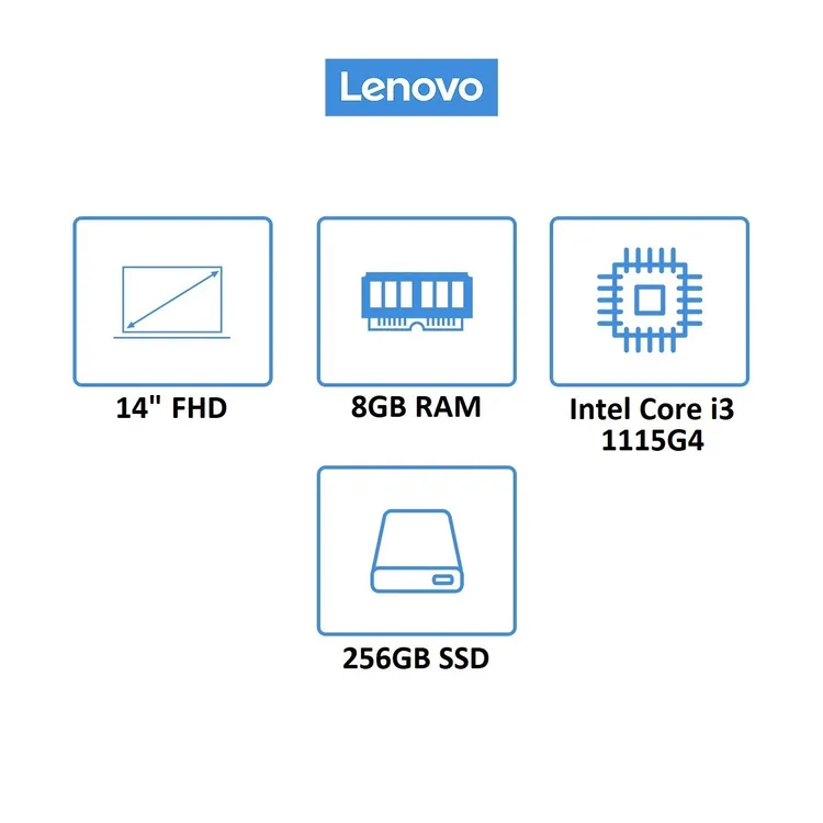 Computador Portátil LENOVO 14" Pulgadas IdeaPad 3 - Intel Core i3 - RAM 8GB - Disco SSD 256GB - Azul