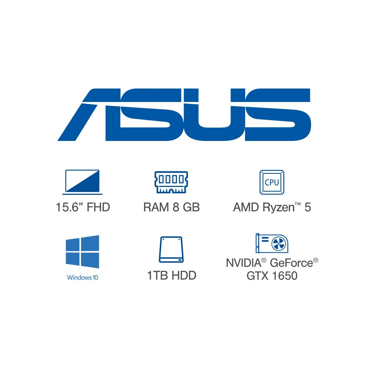 Computador Portátil Gamer ASUS TUF Gaming 15,6" Pulgadas FX505DT-BQ151T Procesador AMD Ryzen 5 - 8GB RAM - Disco Duro 1TB - Negro