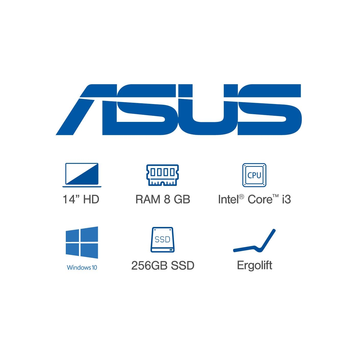 Computador Portátil ASUS VivoBook 14" Pulgadas X413FA-BV594T Procesador Intel Core i3 - 8GB RAM - Disco Estado Sólido 256 GB - Negro