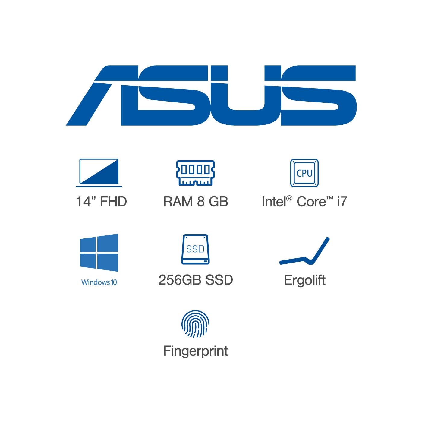 Computador Portátil ASUS VivoBook 14" Pulgadas X413FA-EK808T Procesador Intel Core i7 - 8GB RAM - Disco Estado Sólido 256 GB - Negro