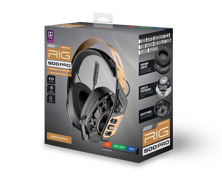 Audífonos de Diadema NACON Alámbricos Over Ear RIG 500Pro Gaming Plateado para PS4, Xbox One y PC