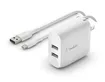 Adaptador|Cargador de Pared BELKIN Dual 24 W (12W USB|12W USB) + Cable USB a Micro USB de 1.0 Metro Blanco - 