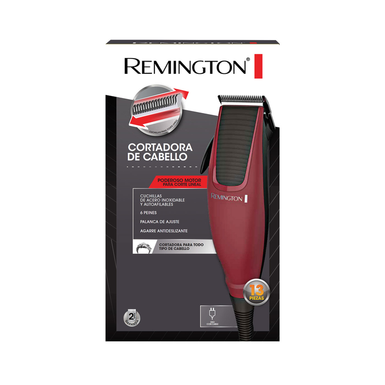 Cortador cabello REMINGTON HC1095 6 peines Rojo