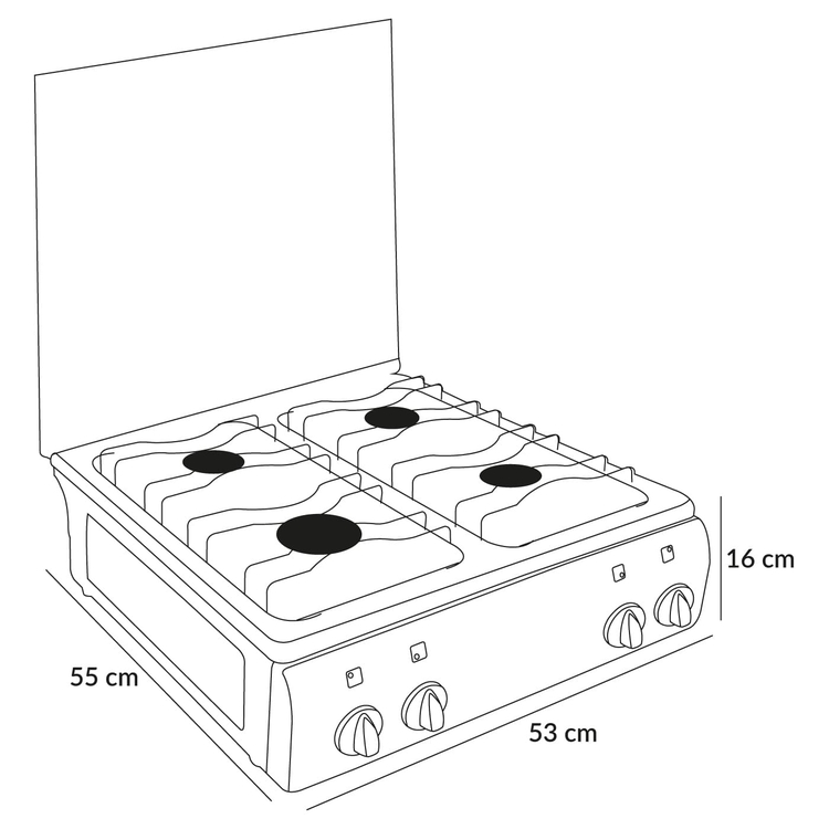 Estufa de Mesa SUPERIOR 4 Puestos Gas Propano 7054 Gris Estufa de Mesa SUPERIOR 4 Puestos Gas Propano 7054 Gris