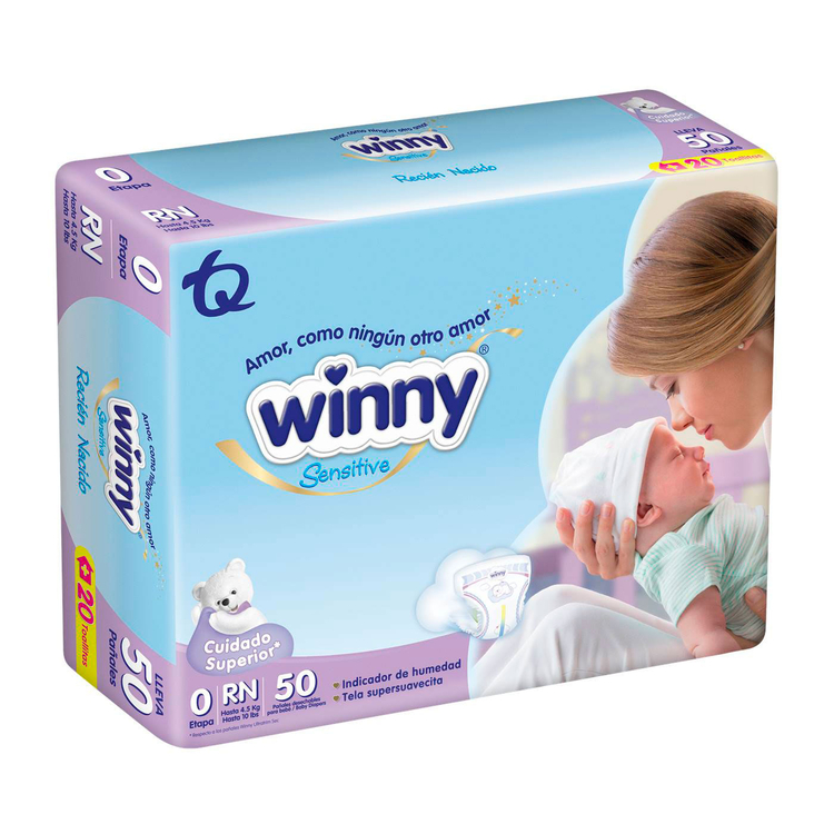 Pañal WINNY Sensitive Recien Nacido x50 Unidades