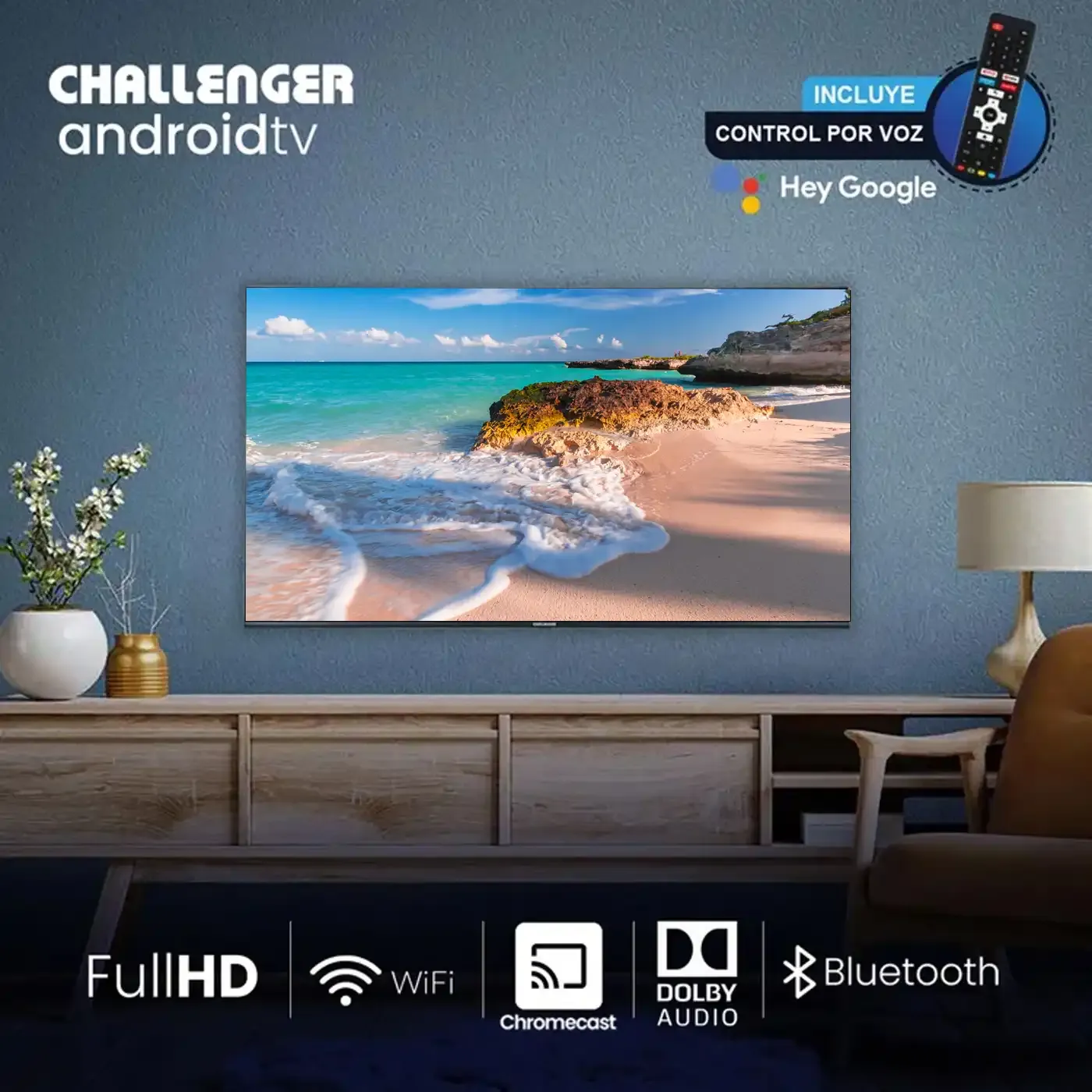 TV CHALLENGER 43" Pulgadas 108 cm LED43LO69 FHD LED Smart TV Android