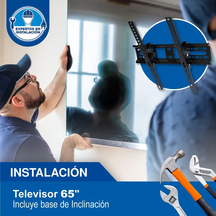 Instalación de TV 65" incluye Base de Inclinación