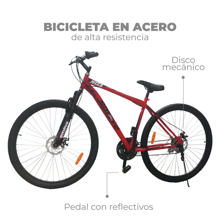 Bicicleta Todoterreno EMOVE Niza 29" Rojo/Negro