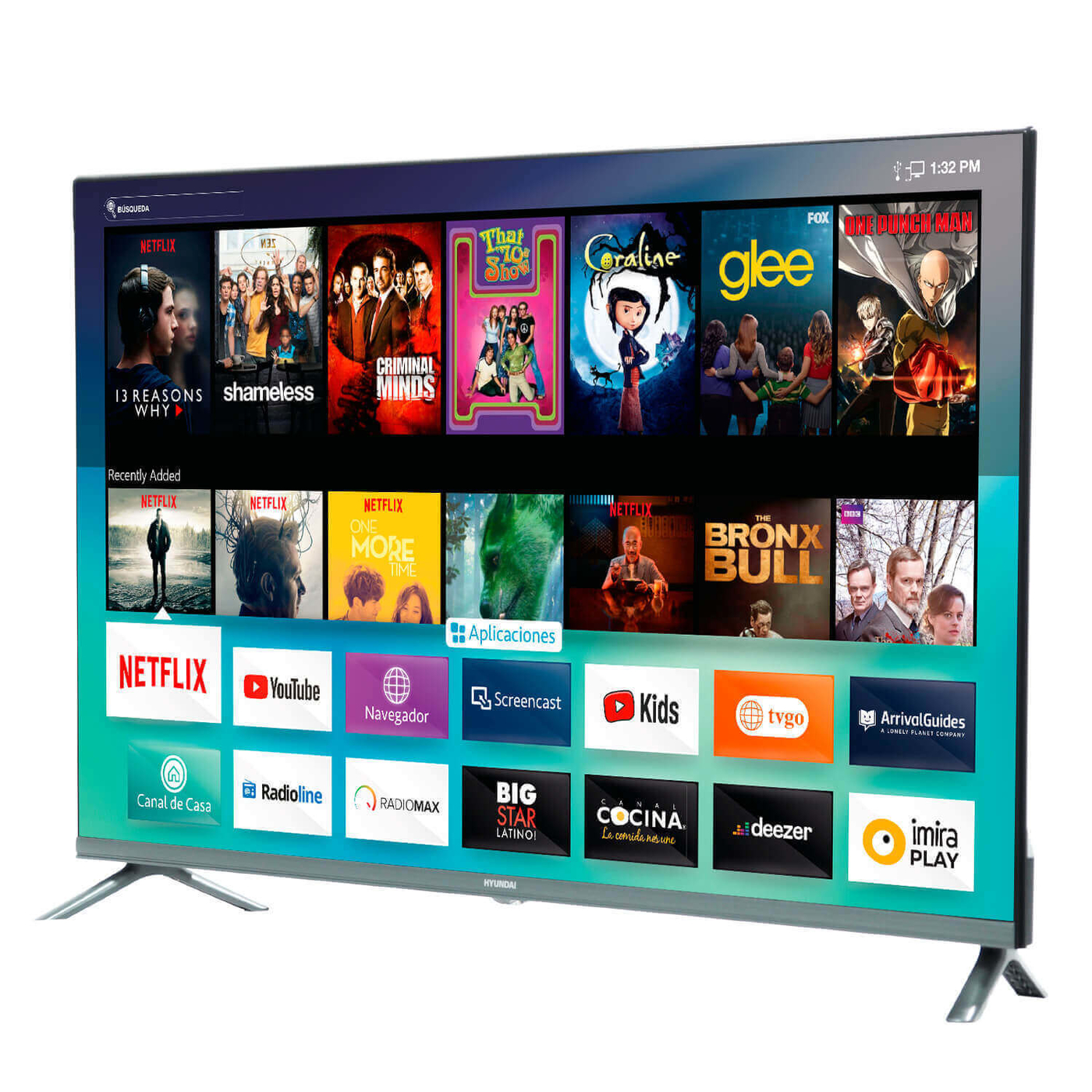 TV HYUNDAI 55" 140 cm Pulgadas HYLED5519N4KM 4K-UHD LED Smart TV