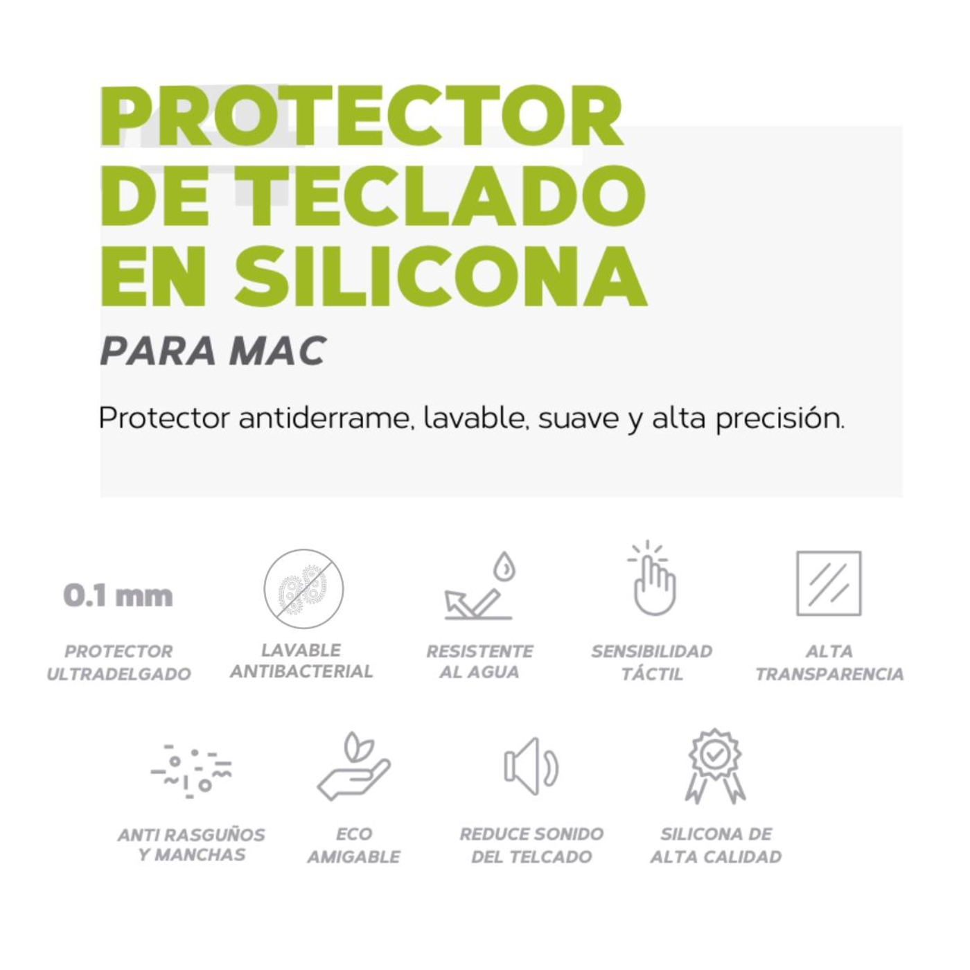Teclado Protector para MacBook Pro 13"/15"/16" Negro