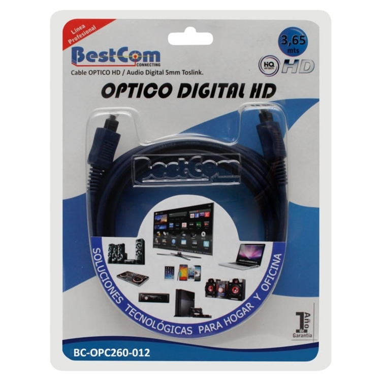 Cable BESTCOM Optico Digital HD de 3.65 Metros Azul