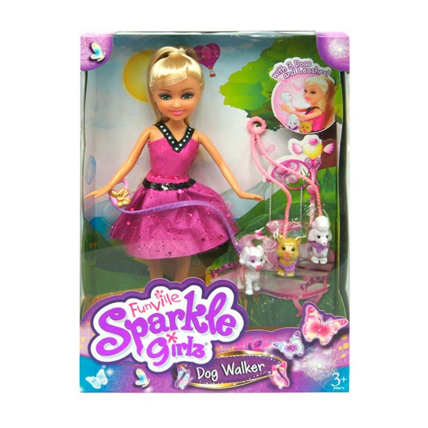 Muñeca SPARKLE GIRLZ Caminadora de Perros