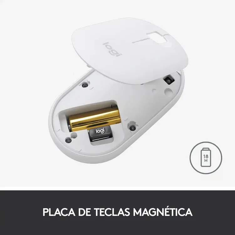 Mouse LOGITECH Inalámbrico Bluetooth Óptico M350 Blanco
