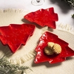 1 Plato en Forma Árbol de Navidad FREE HOME Rojo 18 cm - " 1 Plato en Forma Árbol de Navidad FREE HOME Rojo 18 cm -