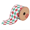 Cinta Navideña JOY Rombos Rojo/Verde/Blanco 6.3 cm - " Cinta Navideña JOY Rombos Rojo/Verde/Blanco 6.3 cm -
