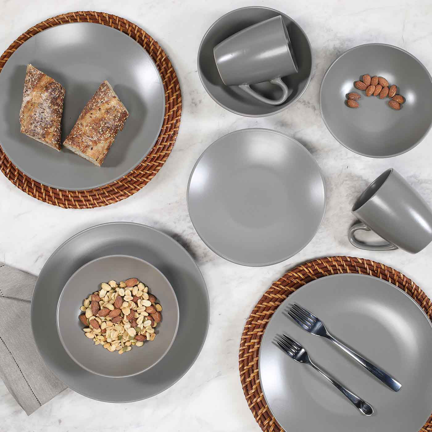 Vajilla THOMSON POTTERY 4 Puestos/16 Pizas Cerámica Mono Slate Vajilla THOMSON POTTERY 4 Puestos/16 Pizas Cerámica Mono Slate