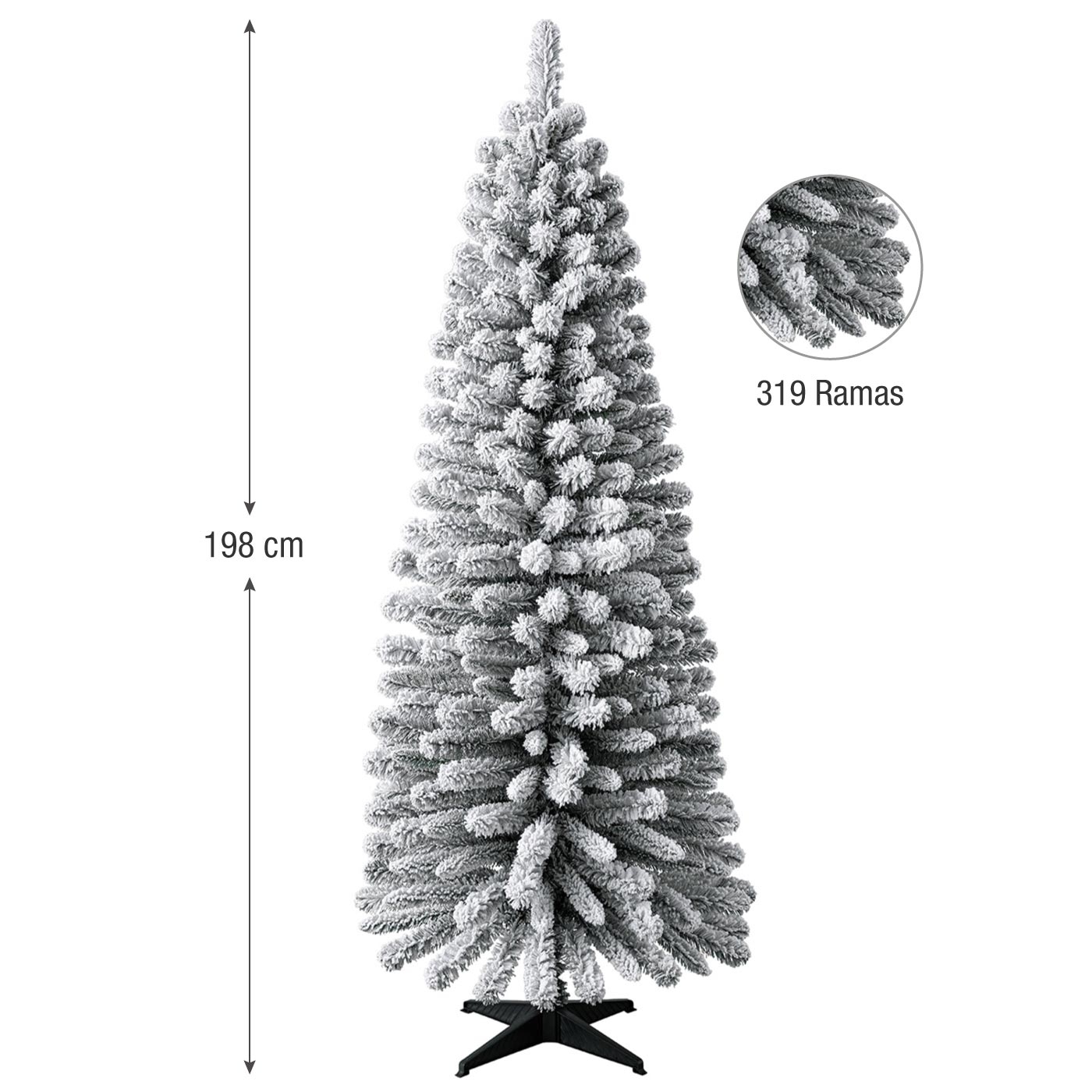 Árbol de Navidad JOY Nevado 198 cm - 319 Ramas Árbol de Navidad JOY Nevado 198 cm - 319 Ramas