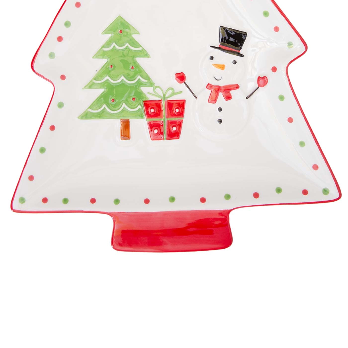 Plato Forma de Árbol JOY Muñeco de Nieve Navidad Plato Forma de Árbol JOY Muñeco de Nieve Navidad