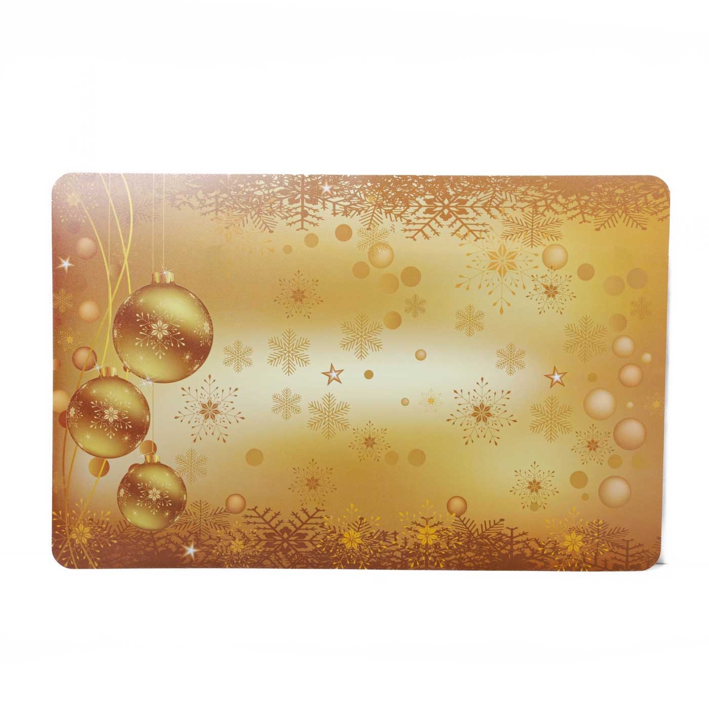 Set x 4 Individuales + 4 Portavasos JOY Bolas Doradas Navidad Set x 4 Individuales + 4 Portavasos JOY Bolas Doradas Navidad