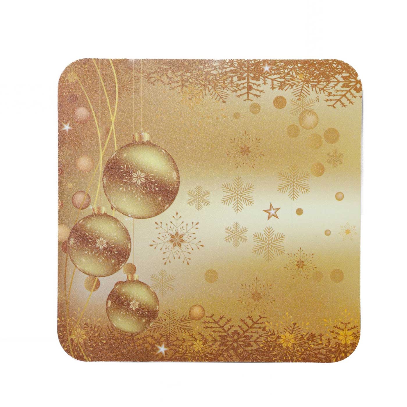 Set x 4 Individuales + 4 Portavasos JOY Bolas Doradas Navidad Set x 4 Individuales + 4 Portavasos JOY Bolas Doradas Navidad