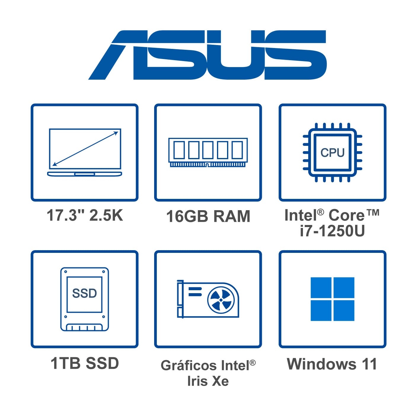 Computador Convertible 2en1 ASUS Zenbook Fold 17.3" Pulgadas UX9702AA - Intel Core i7 - RAM 16GB - Disco SSD 1TB - Negro
