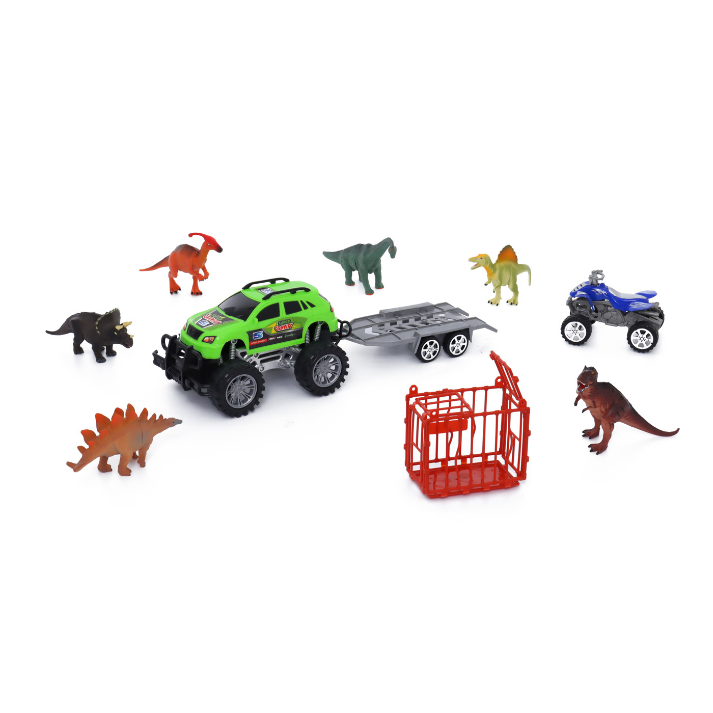 Set de Juego Carro y Dinosaurios 10 Piezas HAPPY LINE Set de Juego Carro y Dinosaurios 10 Piezas HAPPY LINE