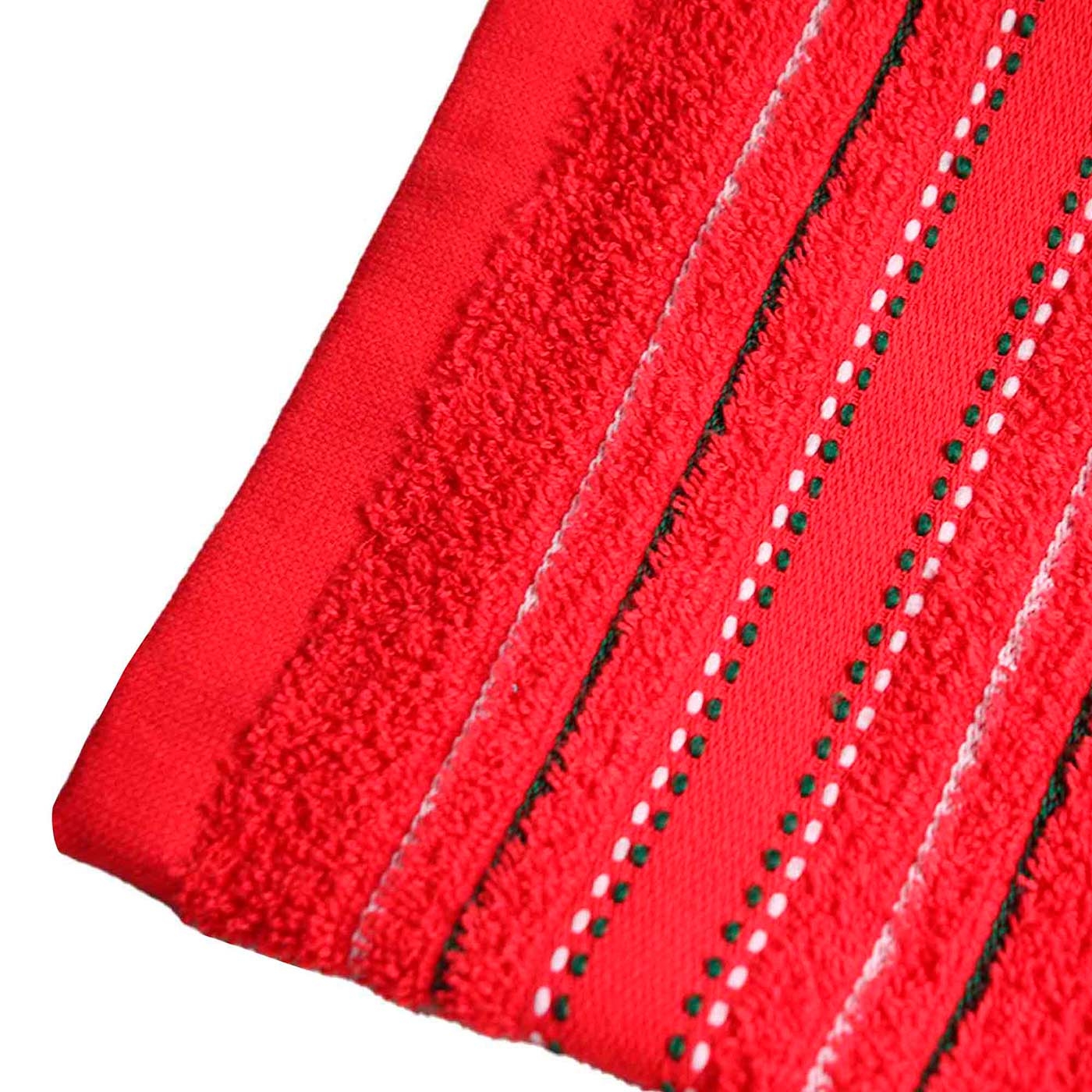 Set x 2 Toallas de Manos FATELARES Guirnalda 40 x70 cms/400 grms Blanca con Decorado y Roja con Decorado Set x 2 Toallas de Manos FATELARES Guirnalda 40 x70 cms/400 grms Blanca con Decorado y Roja con Decorado