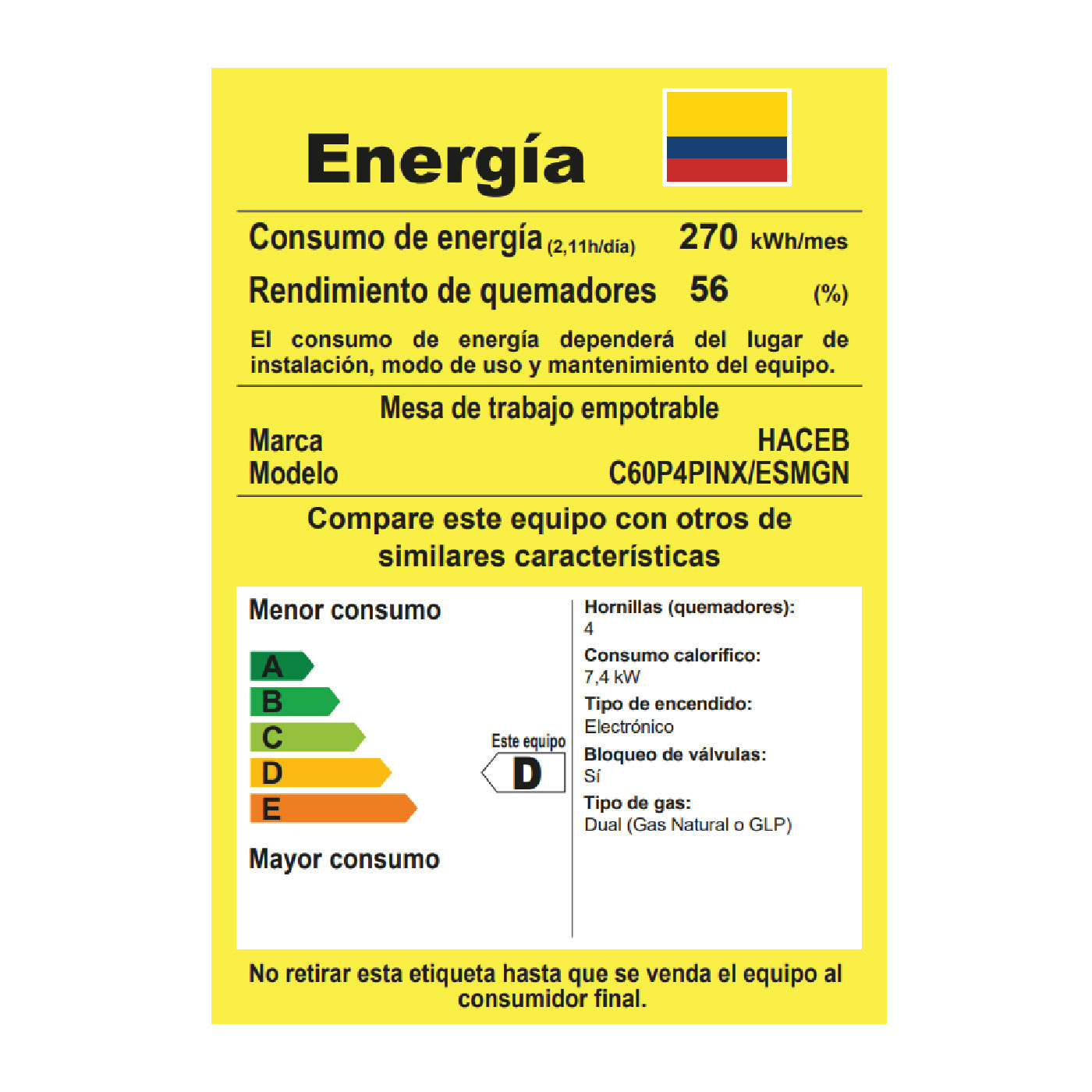 Estufa de empotrar HACEB 60cms 4 Puestos Gas Natural CG 60 ESM Negro Estufa de empotrar HACEB 60cms 4 Puestos Gas Natural CG 60 ESM Negro