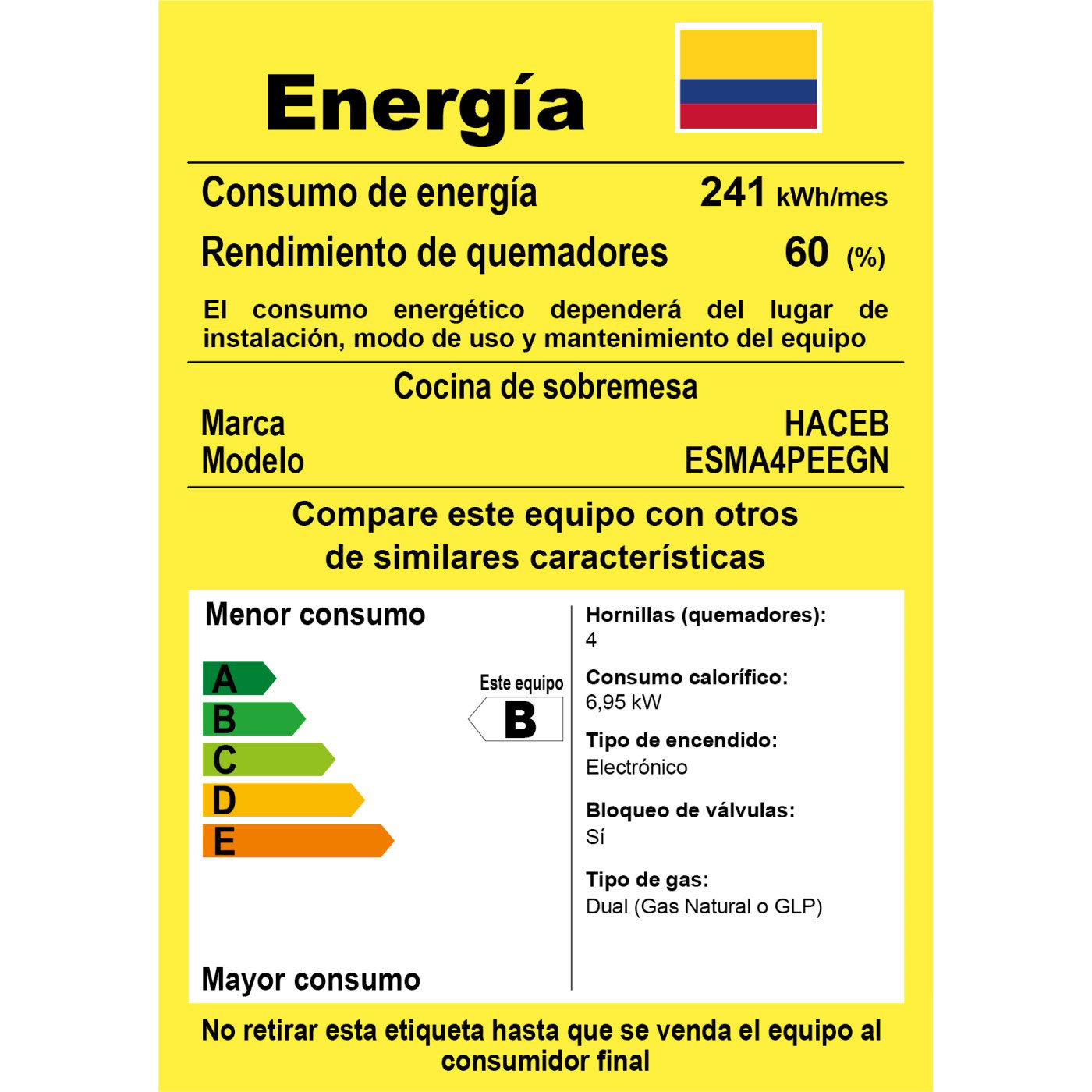 Estufa de Mesa HACEB 4 Puestos Gas Natural Avellana Vidrio Negro Estufa de Mesa HACEB 4 Puestos Gas Natural Avellana Vidrio Negro