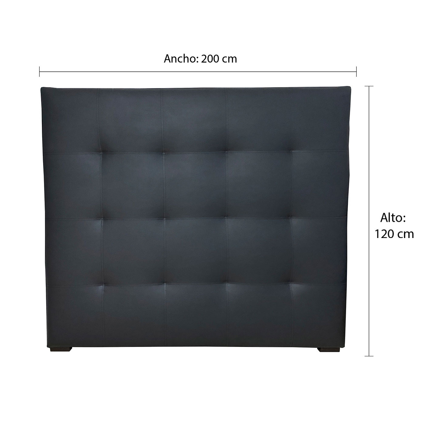 Cabecero TUKASA 200 x 120 cm Ecocuero Negro Cabecero TUKASA 200 x 120 cm Ecocuero Negro