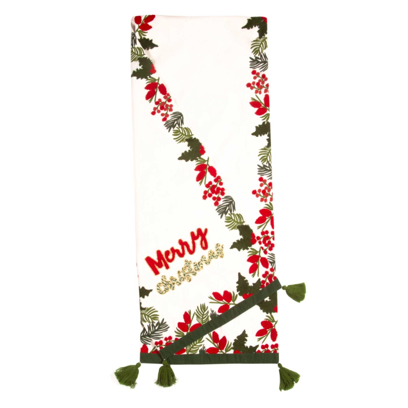 Camino de Mesa JOY Merry Christmas 35 x 180 cm Blanco/Verde Camino de Mesa JOY Merry Christmas 35 x 180 cm Blanco/Verde