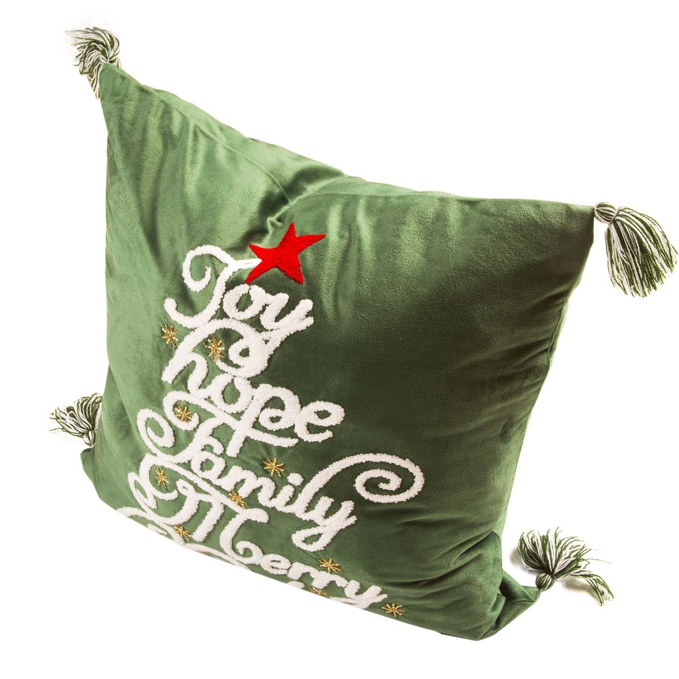 Cojín Decorativo JOY Estrellas Navidad 45 x 45 cm Verde Cojín Decorativo JOY Estrellas Navidad 45 x 45 cm Verde