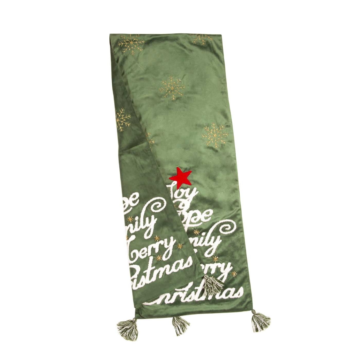 Camino de Mesa JOY Estrellas Navidad 35 x 180 cm Verde Camino de Mesa JOY Estrellas Navidad 35 x 180 cm Verde