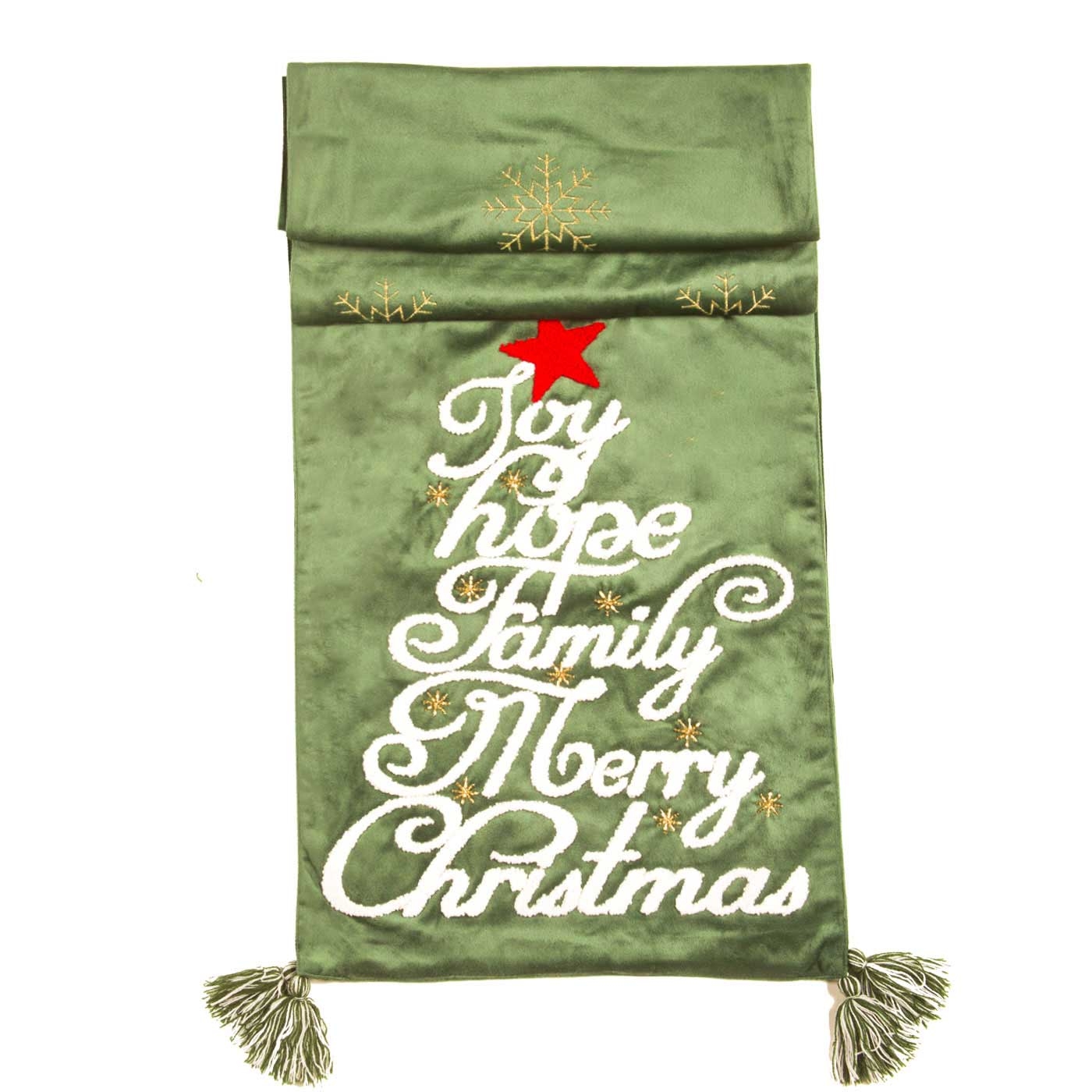 Camino de Mesa JOY Estrellas Navidad 35 x 180 cm Verde Camino de Mesa JOY Estrellas Navidad 35 x 180 cm Verde