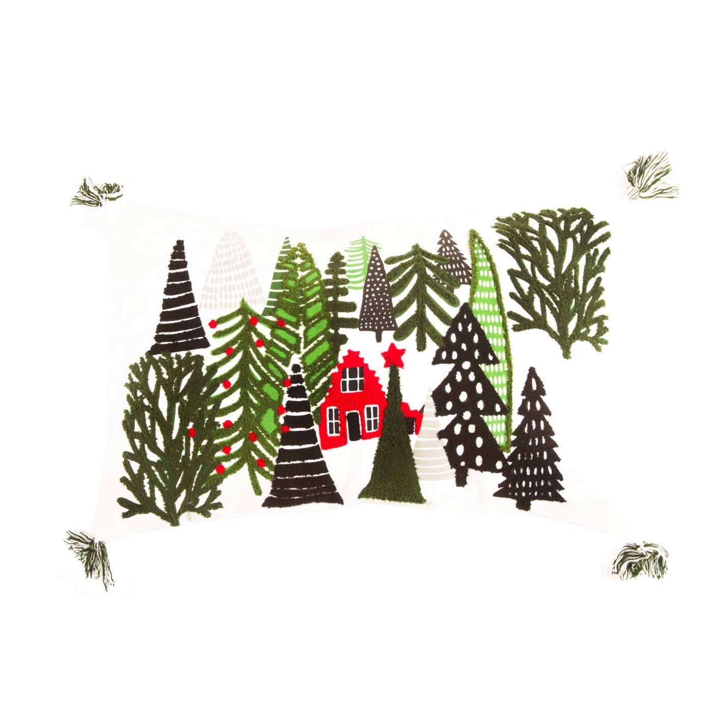 Cojín Decorativo JOY Bosque Navidad 35 x 55 cm Rojo/Verde Cojín Decorativo JOY Bosque Navidad 35 x 55 cm Rojo/Verde