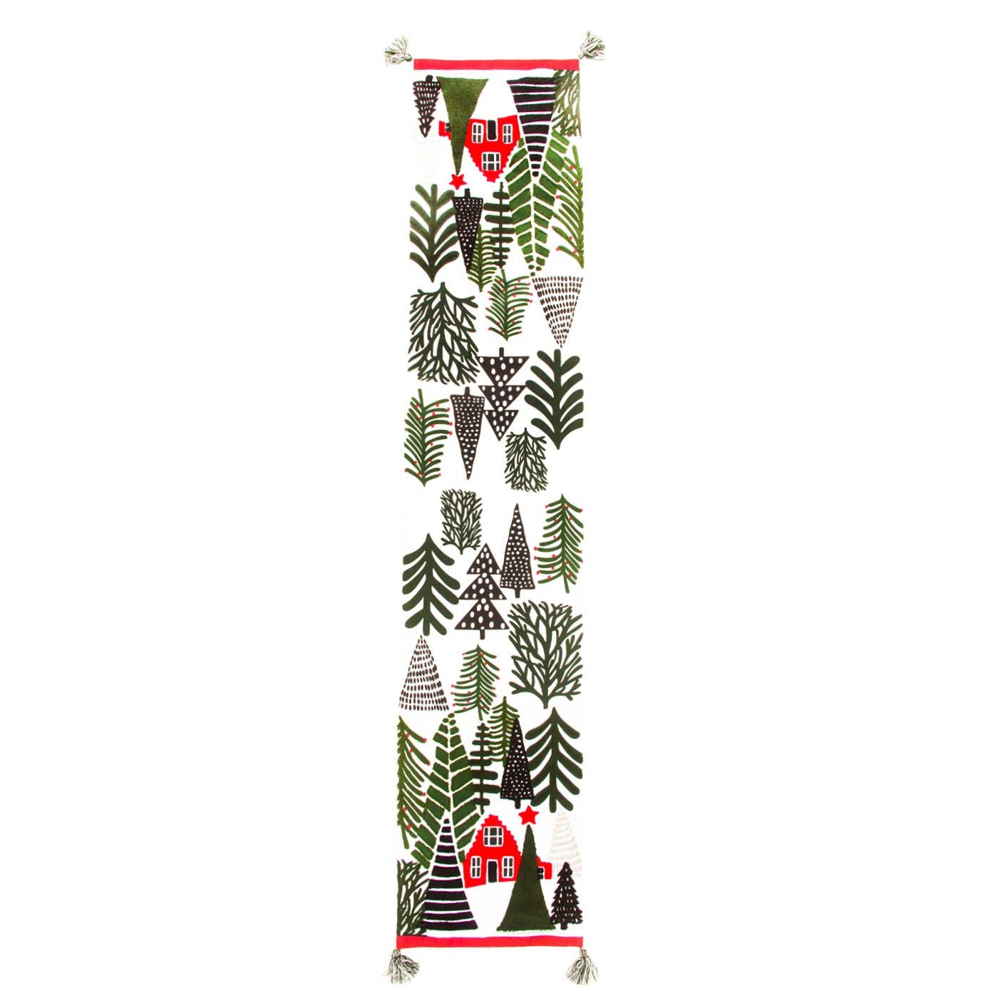 Camino de Mesa JOY Bosque Navidad 35 x 180 cm Verde/Rojo Camino de Mesa JOY Bosque Navidad 35 x 180 cm Verde/Rojo