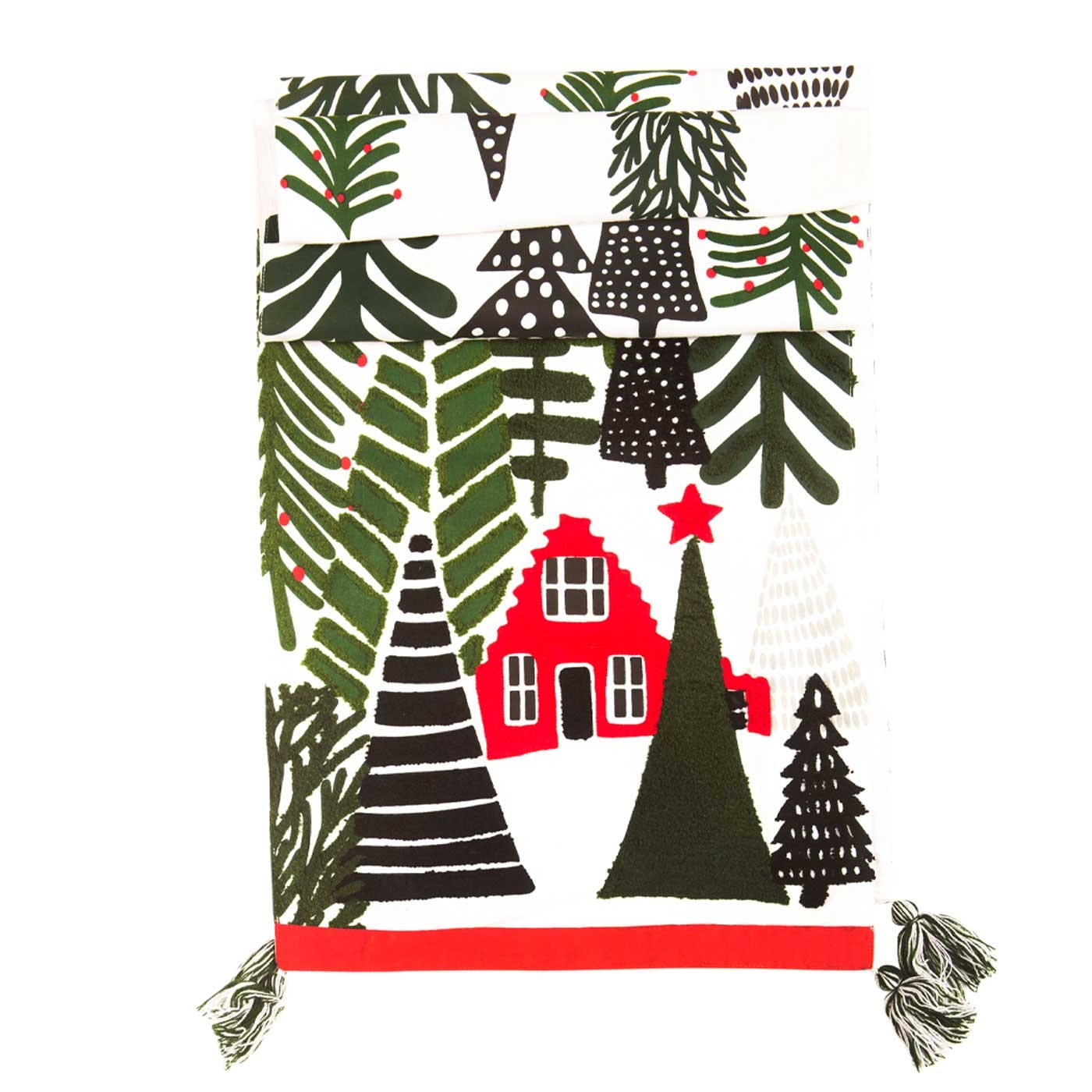 Camino de Mesa JOY Bosque Navidad 35 x 180 cm Verde/Rojo Camino de Mesa JOY Bosque Navidad 35 x 180 cm Verde/Rojo