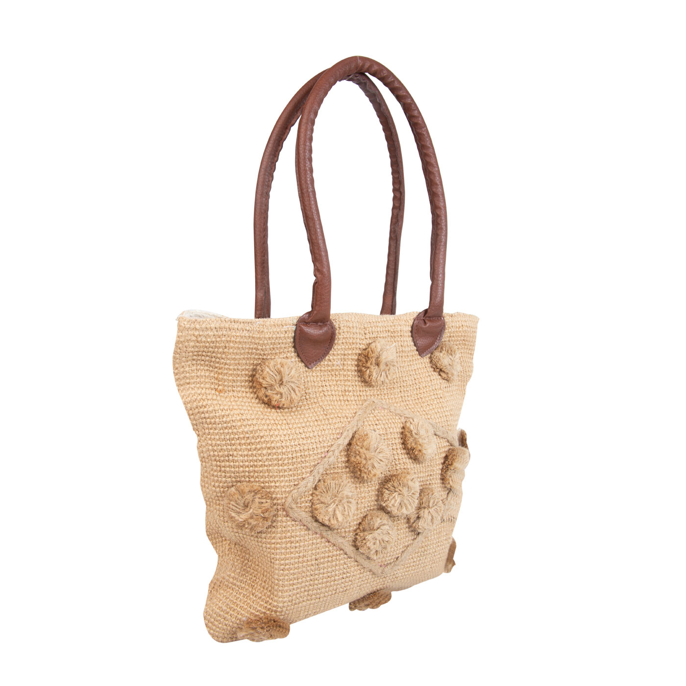 Bolso de Yute K-LINE Tejidos Rombos Bolas Bolso de Yute K-LINE Tejidos Rombos Bolas