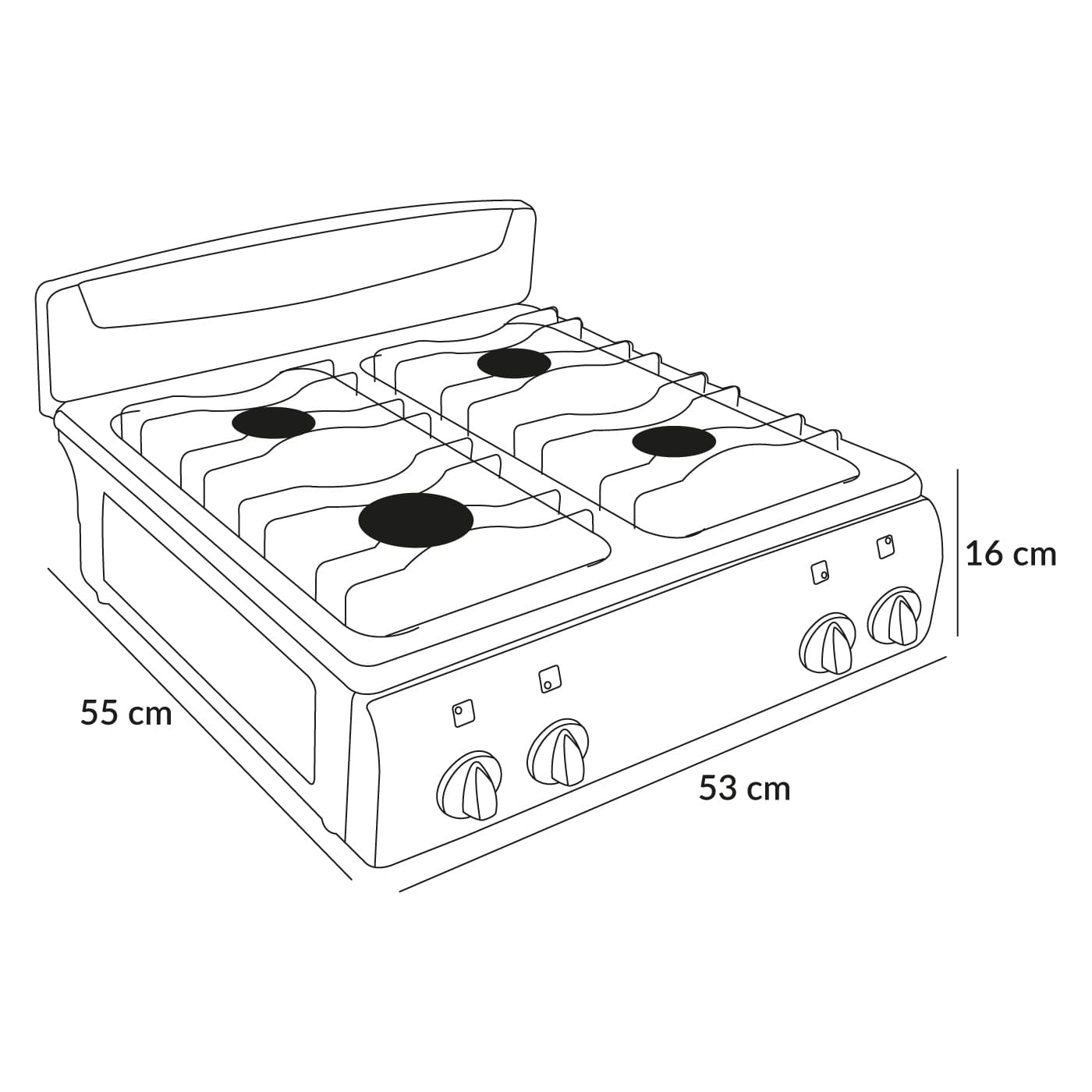 Estufa de Mesa SUPERIOR 4 Puestos Gas Natural 7053 Negro Estufa de Mesa SUPERIOR 4 Puestos Gas Natural 7053 Negro