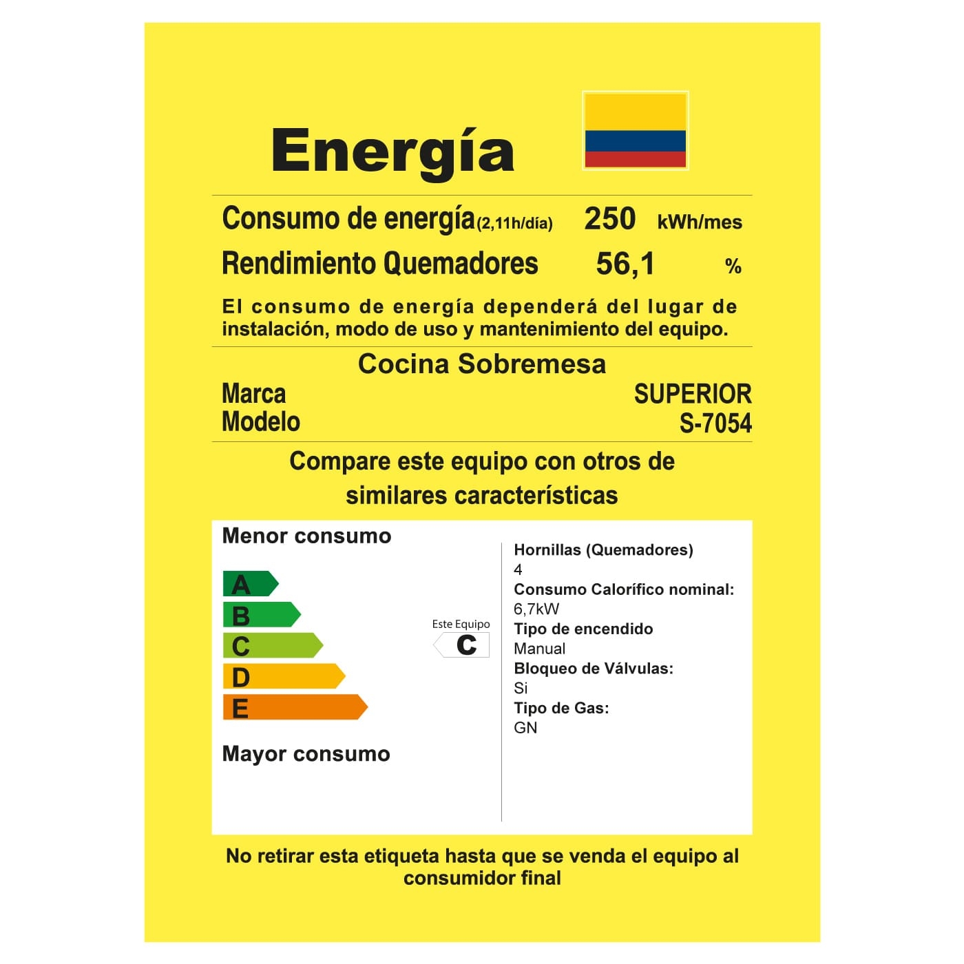 Estufa de Mesa SUPERIOR 4 Puestos Gas Propano 7054-1 Gris