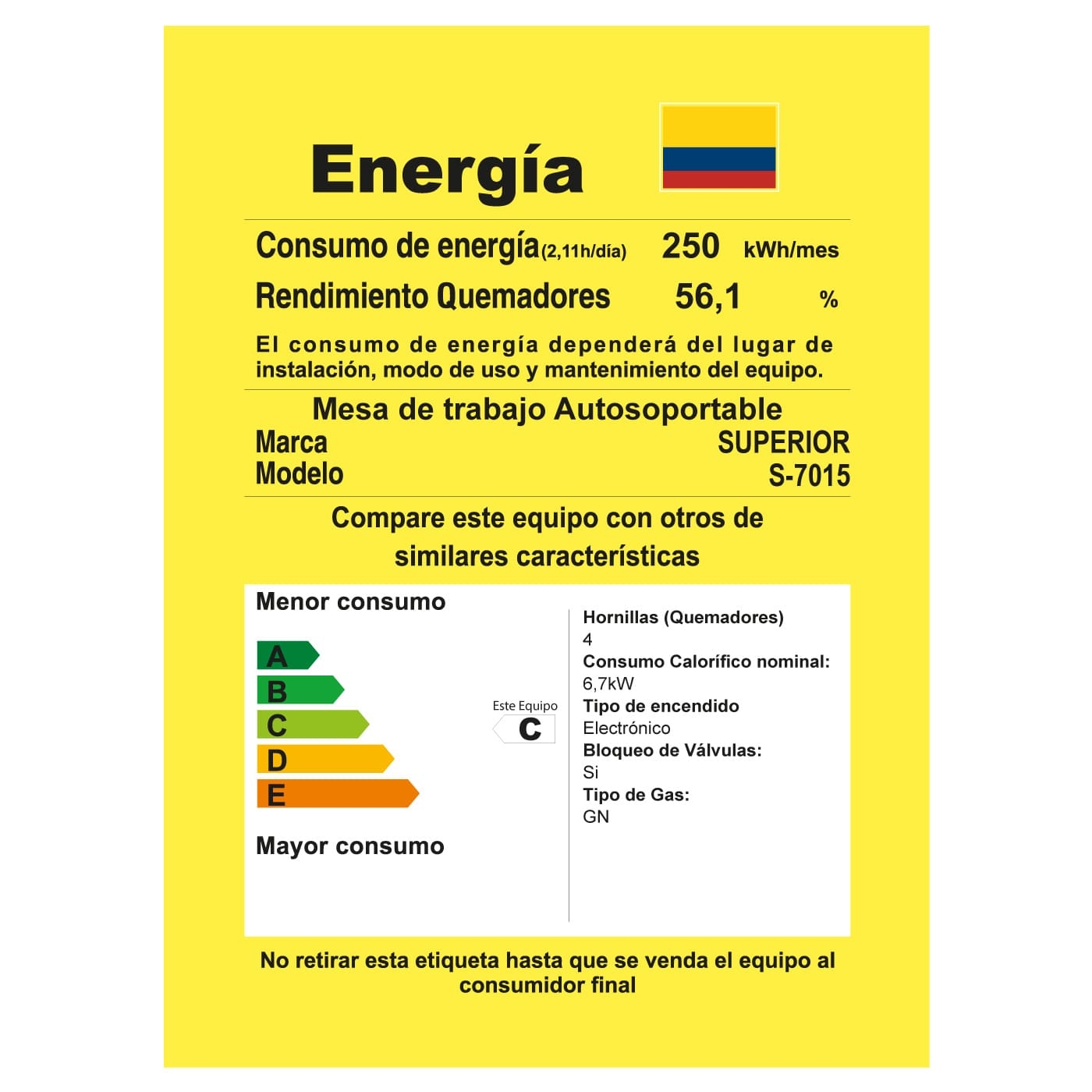 Estufa de Piso SUPERIOR 4 Puestos Gas Natural 7015 Negro Estufa de Piso SUPERIOR 4 Puestos Gas Natural 7015 Negro